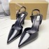 ZA women's shoes 2024 summer new women's shoes high heels black patent leather pointed toe buckle high-heeled sandals for women