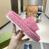 G Home High Version Thick Bottom Letter Imprinted One line Slippers 2022 New Anti slip Suede Large Foreign Trade Slippers