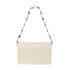 Small Fragrant Wind Wrinkle 2024 New Pearl Chain diamond grid crossbody MIU niche design light luxury leather small square bag