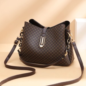 2024 Autumn/Winter New Bucket Women's Bag Fashion Printed Single Shoulder Crossbody Bag Simple Handbag