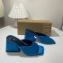 ZA New French Summer 2023 Fashion Women's Shoes Coarse Heel Straw Blue Open Toe Fashion Post Air Trendy Women's Sandals