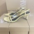 ZA Sandals 2024 Autumn New Fashionable Style Yellow Buckle Strap Open Toe Back Air Narrow Heel Sandals