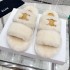 High version Arc de Triomphe fur slippers 2024 autumn and winter new fur slippers for wearing thick soled fur integrated slippers on the outside