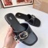 ZA Autumn 2024 New Strap Back Empty Outdoor Wear Daily Black Buckle Flat Flat Breathable Simple Sandals for Women Trendy