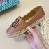 Pure original single shoe women's genuine leather 2024 spring and summer new cross-border European woven small fragrant style TB fisherman shoes for women