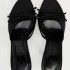 ZA's new 2024 French pointed women's shoes with a bow decoration and exposed toe, empty heel, and half drag sandals for women