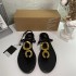 ZA's new 2024 summer round toe straight strap with metal buckle decoration, toe clip sandals, women's back strap, external slippers