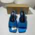 ZA New French Summer 2023 Fashion Women's Shoes Coarse Heel Straw Blue Open Toe Fashion Post Air Trendy Women's Sandals