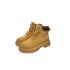 British style 2022 autumn and winter new Martin boots with thick sole and front tie leather, big yellow motorcycle boots, niche short boots for women