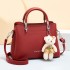 Fashion handbag women 2024 new casual women's shoulder bag large capacity soft leather multi-layer teddy bear pendant women's bag