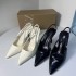 ZA Women's Shoes 2024 New Fashionable High Heels with Pointed Tips, Thin Heels, and Rear Tripping Strap, with a Unique and Versatile Style, Women's Baotou Sandals