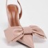 ZA new 2024 summer pointed thin heel shallow toe toe high-heeled shoes for women with bow ties and straps, fashionable sandals for women