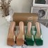 ZA's new 2024 summer square toe slim toe toe high heels for women with exposed heels, versatile trendy sandals for women