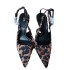 ZA women's shoes 2024 autumn new women's shoes toe pointed leopard print back empty strap high heels slim heels women's shoes