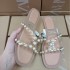 ZA2024 Summer New Women's Shoes Elegant Charm Pearl Decoration Flat Bottom Versatile Shoes for Women