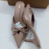 ZA2024 Summer New Product Sandals Women's Pointed Bow Decoration Shallow Mouth Fine Heel High Heels Back Empty Baotou Muller Shoes