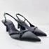 ZA black high heels 2024 summer new item pointed cross with toe cap black fashionable temperament slim heel sandals for women