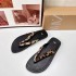 ZA2024 summer new European and American style leopard print clip on feet simple flat bottom fashionable casual sandals for women