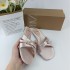 ZA women's shoes 2024 summer flat cross women's drag fairy style open toe square toe back empty beach pink women's shoes