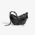 Cross border ZA women's bag 2024 new fashionable pop rock style black pleated bag, single shoulder hand-held armpit bag