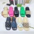 Manufacturer direct sales of G's old flower sandals for women 2023 new cross-border square headed flat bottom printed genuine leather one line sandals