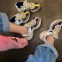 2022 Autumn/Winter Genuine Leather Air Cushion Dad Shoes Sponge Cake Thick Bottom Retro Leisure Color blocked Printed Couple Sports Women's Shoes Trendy