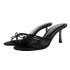 ZA's new 2024 French pointed women's shoes with a bow decoration and exposed toe, empty heel, and half drag sandals for women