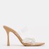 ZA new 2024 summer pearl transparent slim heeled high heels for women with exposed heels and toes, wearing fashionable pointed shoes for women