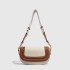 Cross border women's bag 2024 new product, popular saddle bag, fashionable and versatile, broadband contrasting color canvas bag, single shoulder crossbody bag for women