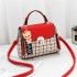 New Small Bag for Women 2024 Korean Edition New Trendy Fashion Girl Single Shoulder Crossbody Bag with Grid Pattern Small Square Bag, One Piece Hair Replacement