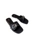 ZA Autumn 2024 New Strap Back Empty Outdoor Wear Daily Black Buckle Flat Flat Breathable Simple Sandals for Women Trendy