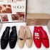 Z2024 summer new butterfly bow flat bottomed square toe M ü ller shoes versatile three color cool slippers with toe caps and flat heels