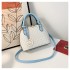 Cross border M shell bag K2024 new shoulder bag, women's fashionable texture letter old flower crossbody bag, niche design