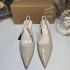 ZA's new pointed milky white light mouth high heels with exposed heels at the back, showing off the white temperament of the toe cap, and tied with thin heels sandals for women