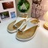 ZA toe sandals for outdoor wear 2024 summer new round headed flat bottomed leather Roman herringbone sandals for women