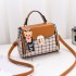 New Small Bag for Women 2024 Korean Edition New Trendy Fashion Girl Single Shoulder Crossbody Bag with Grid Pattern Small Square Bag, One Piece Hair Replacement