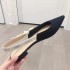 D Family Letter Sandals 2022 New Pointed Cat Heel Back Empty High Heel Sandals Casual Versatile Baotou Women's Singles Shoes