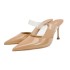 ZA new 2023 summer pointed thin heel shallow mouth high heels for women, transparent straight strap, fashionable sandals for women's fashion