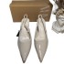 ZA's new pointed milky white light mouth high heels with exposed heels at the back, showing off the white temperament of the toe cap, and tied with thin heels sandals for women