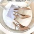 Dijia letter sandals 2022 new style pointed cat heel empty high-heeled sandals casual versatile toe cap single shoes