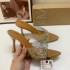 Spain ZA2024 Spring New Product Shiny Diamond High Heels Cool Slippers Sexy Pointed Toe Fashion Shoes for Women