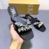 ZA new 2024 summer metal rhinestone flat bottomed sandals for women with exposed toes and square heads, versatile low heeled sandals for women