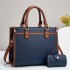 [Shichen Women's Bag] Simple casual handbag 2024 new fashionable contrasting color mother and child bag large capacity women's set