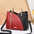 Women's Bag 2024 New Trendy Handbag Korean Edition Color Contrasting Large Capacity Fashion Single Shoulder Crossbody Bag One Piece Hair Collection