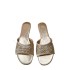 ZA's new 2024 round toe woven open toe slippers are versatile for home and outdoor wear, with a shiny flat sandal and a one-piece strap