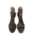 ZA2024 new leopard print high-heeled shoes with a one-piece temperament, slim heels, and exposed toes for women. Leopard print high-heeled fashion for women