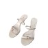 ZA High Heel Sandals 2024 Autumn New Style White Strap Round Head Metal Buckle Fashion Thin Heel Sandals for Women