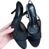 ZA Women's Shoes 2024 Autumn New Product Women's Shoes Black Mesh Fabric Pointed High Heels Muller Shoes Strap Sandals