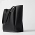 Z Home's New Tote Bag Minimalist Shopping Bag Black Large Capacity Soft and Versatile One Shoulder Handheld Commuter Bag