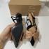 ZA new 2024 summer pointed thin heel shallow mouth high heels for women, bow tied fashion sandals for women, color blocked